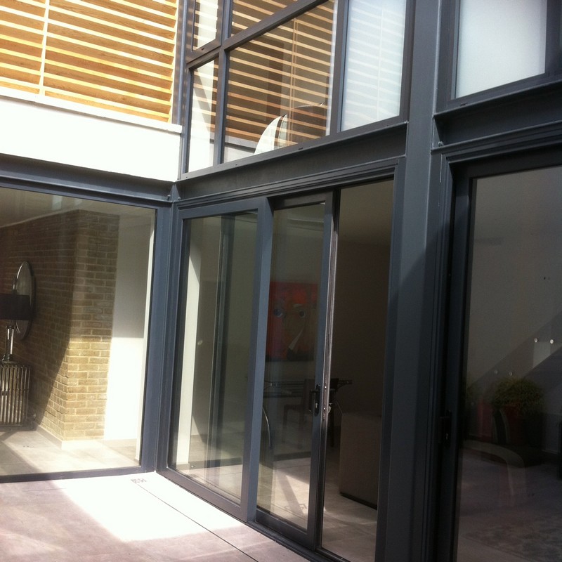 Anthracite aluminium sliding patio doors fitted in Didcot